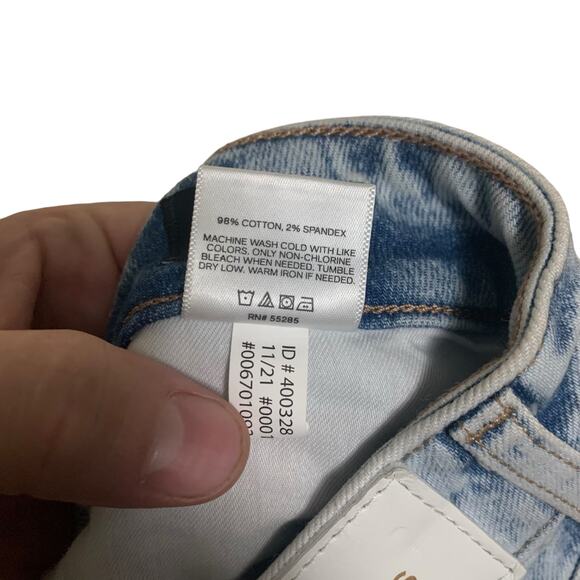 Express 90s Ankle Boot Mid Rise Light Wash Jeans Womens OS (M) - Picture 10 of 11